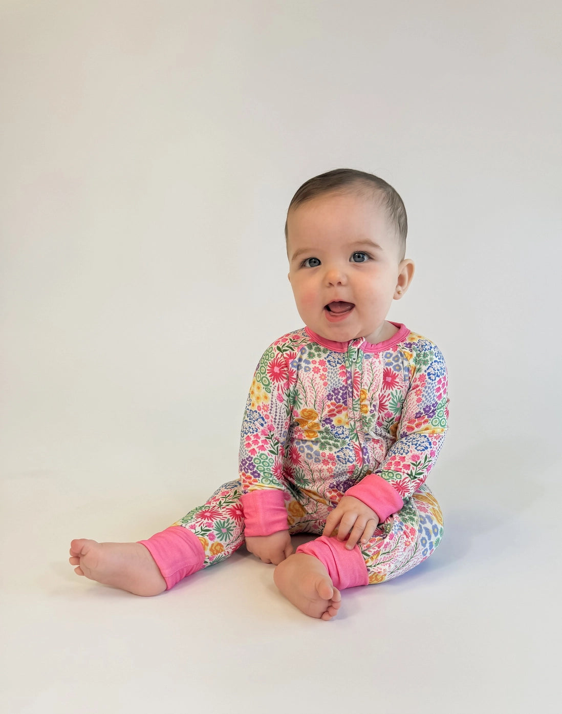 Goosies | Long Sleeve Zip PJ - Flower Fields