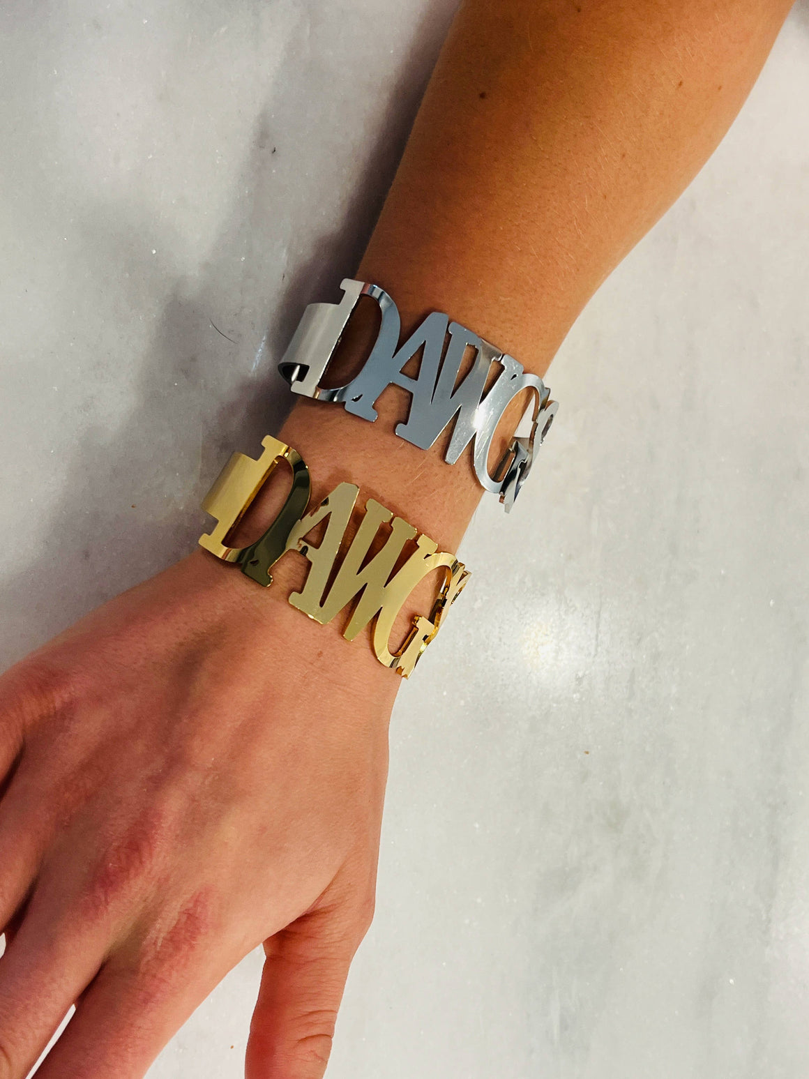 DAWGS Silver Bangle Bracelets Tarnish Resistant Go Dawgs