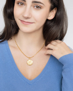 Susan Shaw | Gold Oyster Plate Cable Chain Necklace