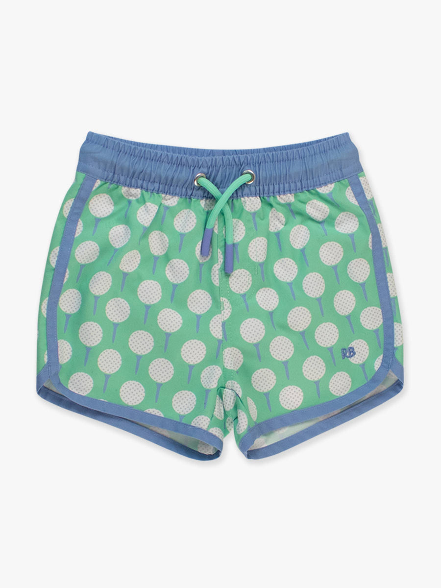 Boys Tee Time Dolphin Hem Swim Trunks