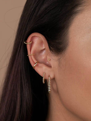 Ball Hoop - Small - Gold Earrings