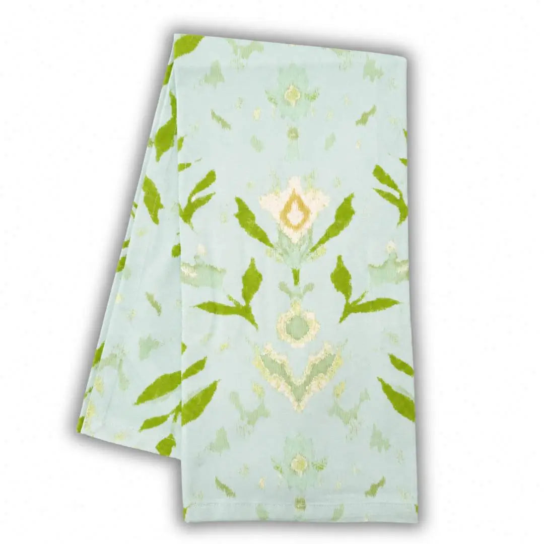 Petal Garden Aqua Tea Towel