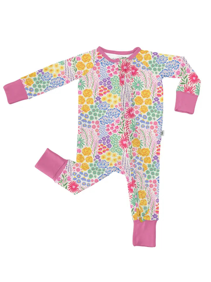 Goosies | Long Sleeve Zip PJ - Flower Fields