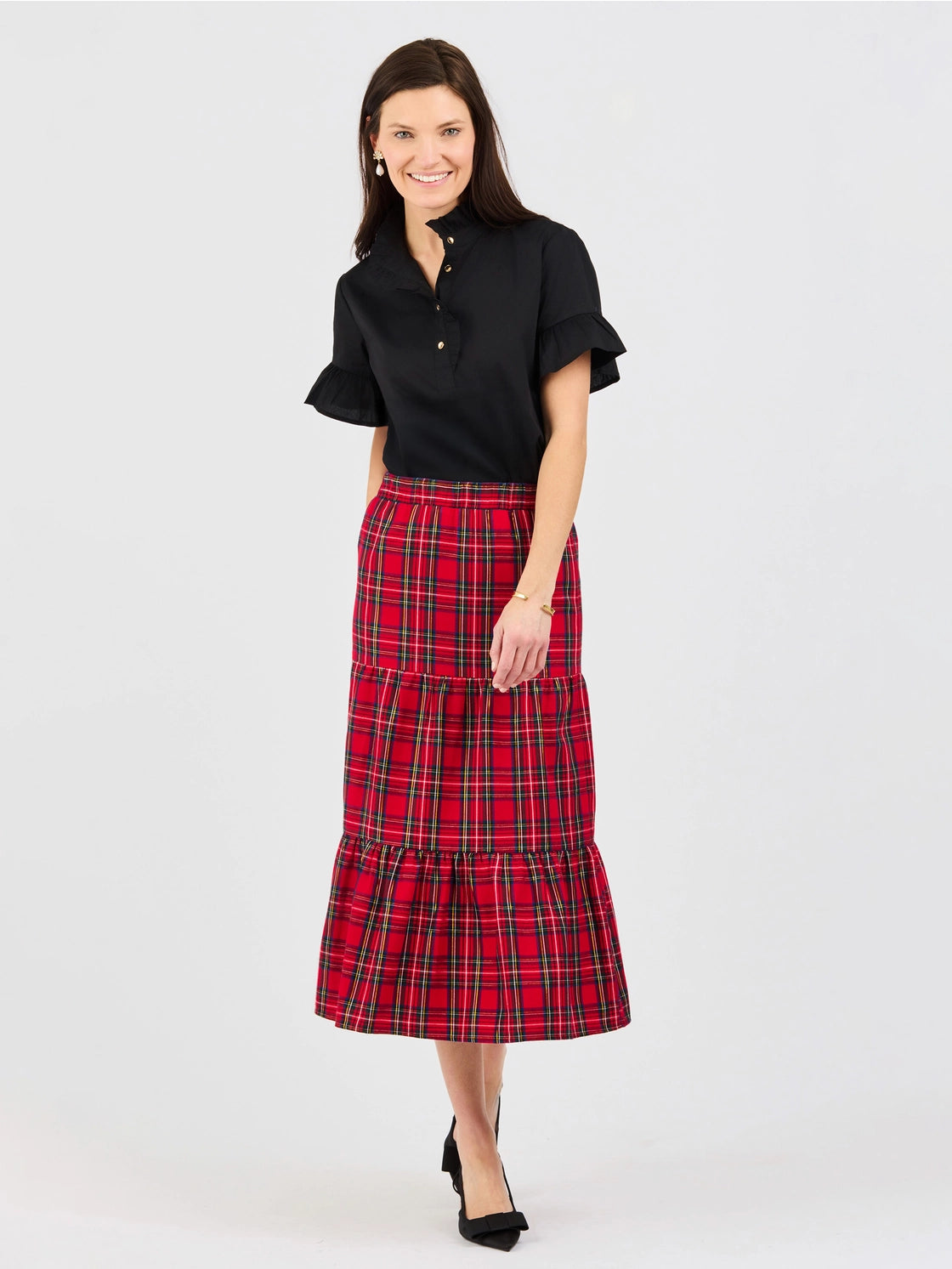 Eloise Tartan Midi Skirt