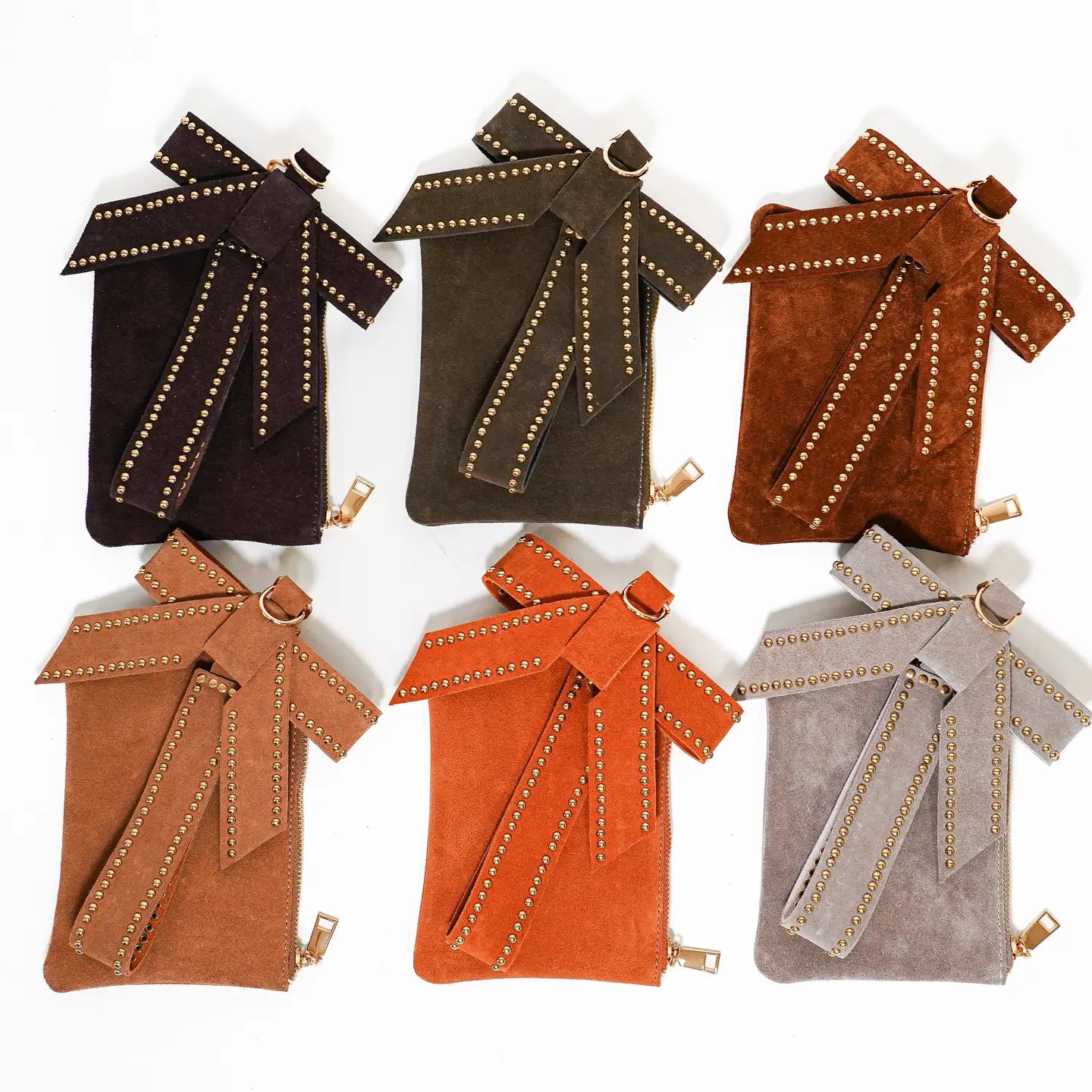 Suede Wristlet with Bow