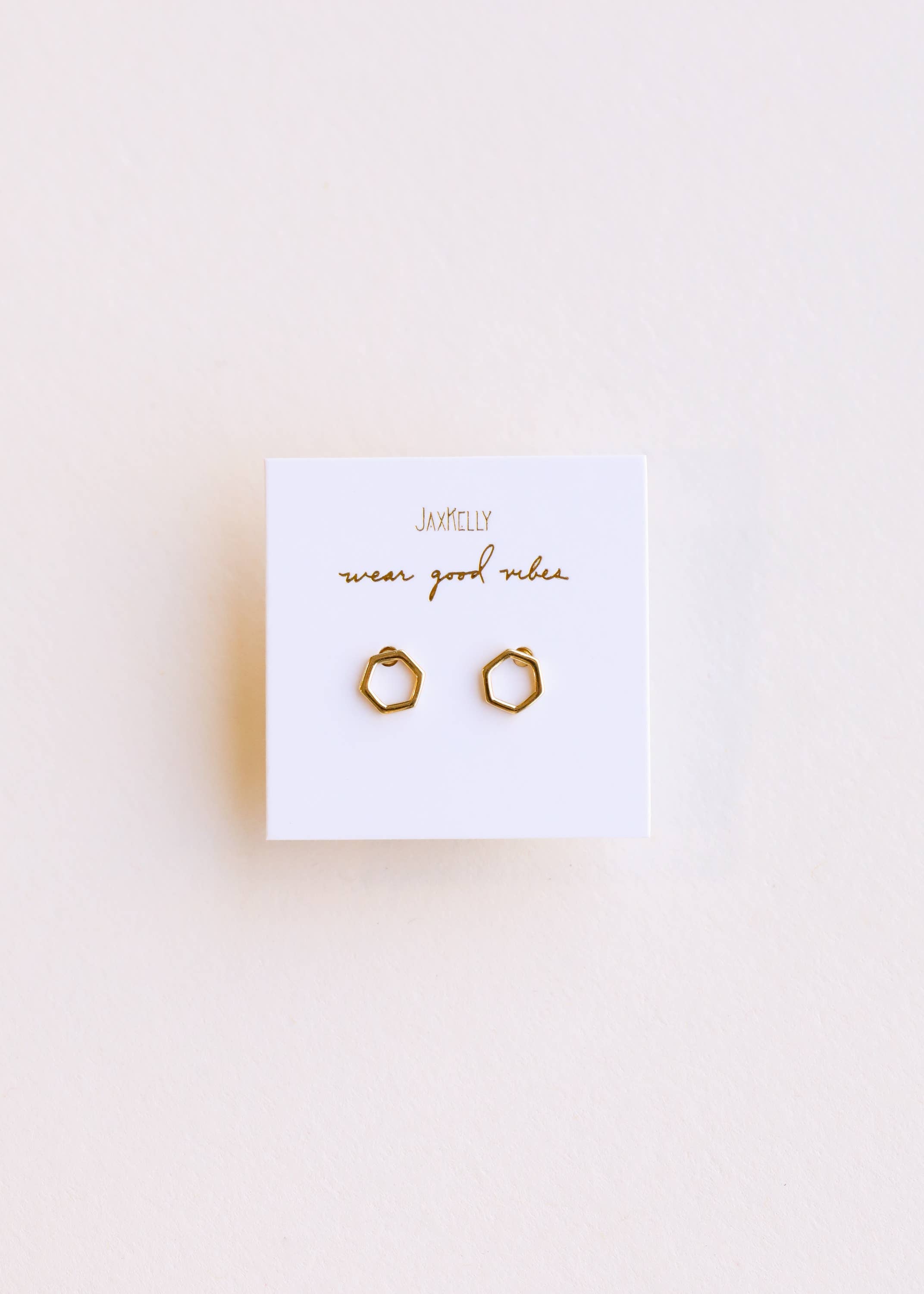 Minimalist - Hexagon - Gold Earrings
