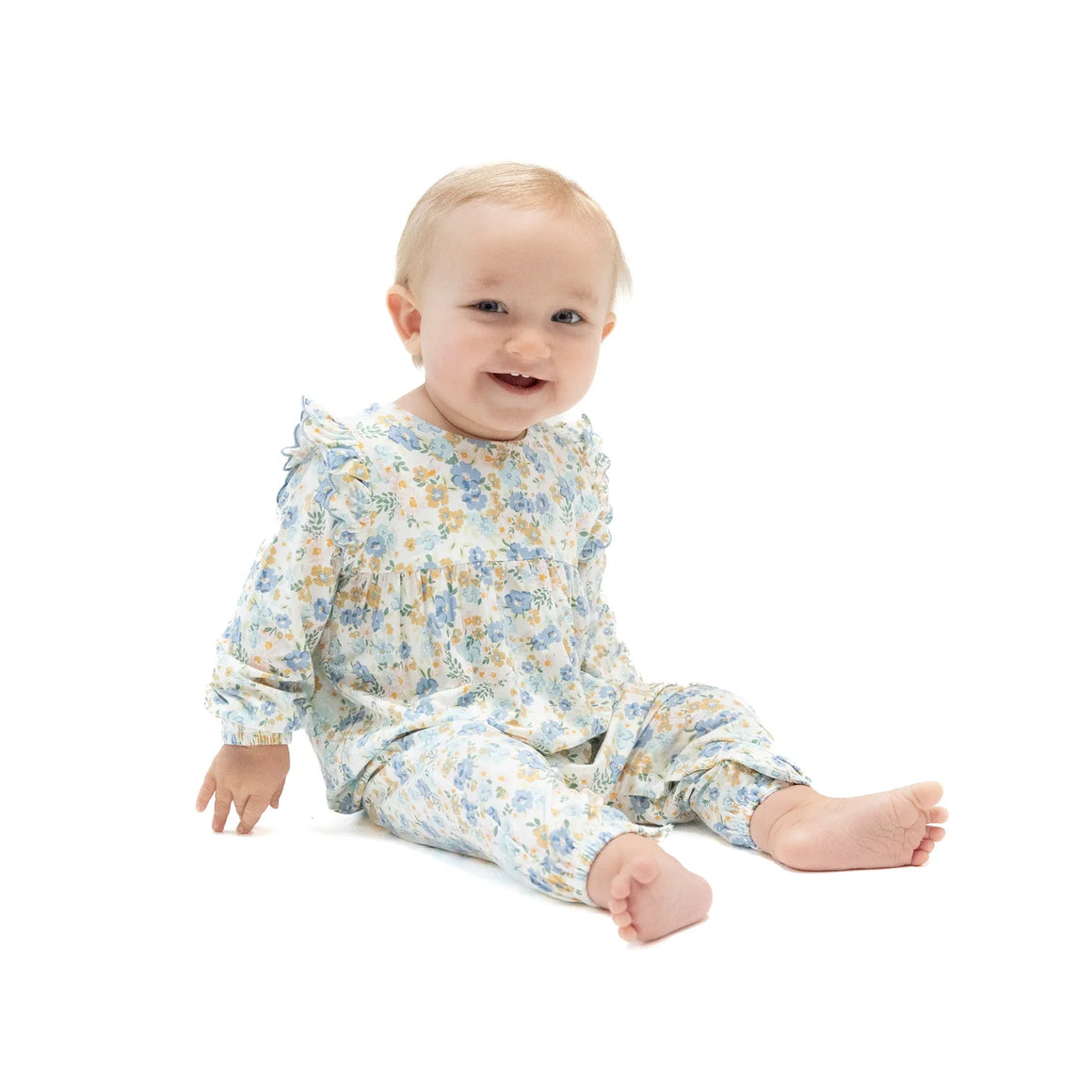 Angel Dear | Sweet Rose Calico Petal Ruffle Romper