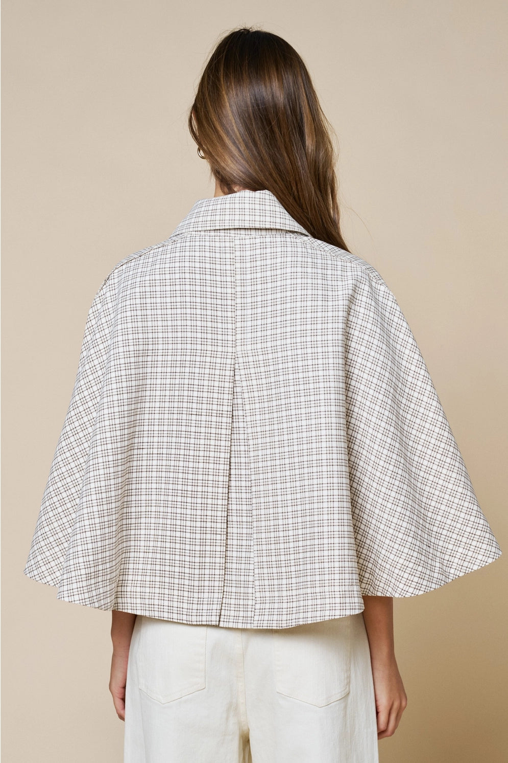 Taylor Plaid Poncho Jacket