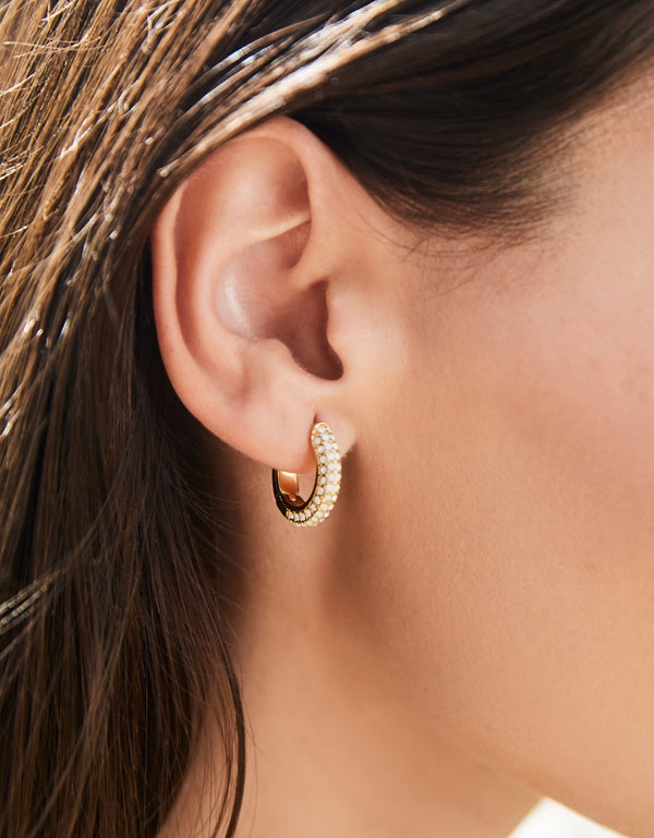 Spartina 449 | Shine On Pave Hoop Earrings