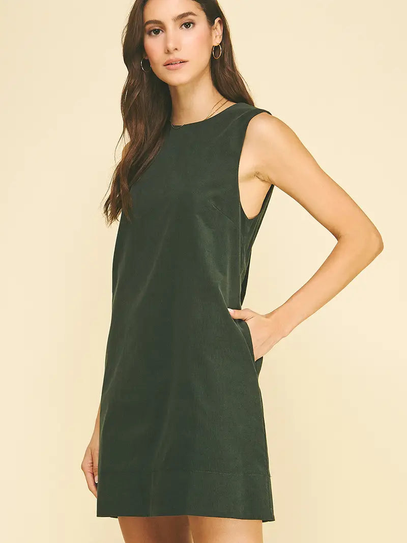 Alona Corduroy Sleeveless Mini Dress