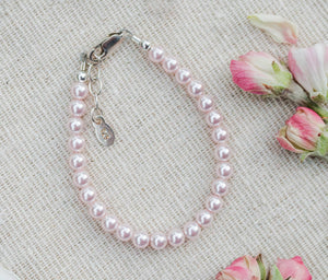 Sterling Silver Jami Pink Pearl Baby Girl & Children's Bracelet