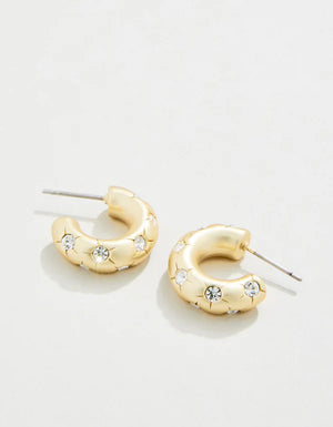 Spartina 449 | Chubby Hoop Earrings Crystal