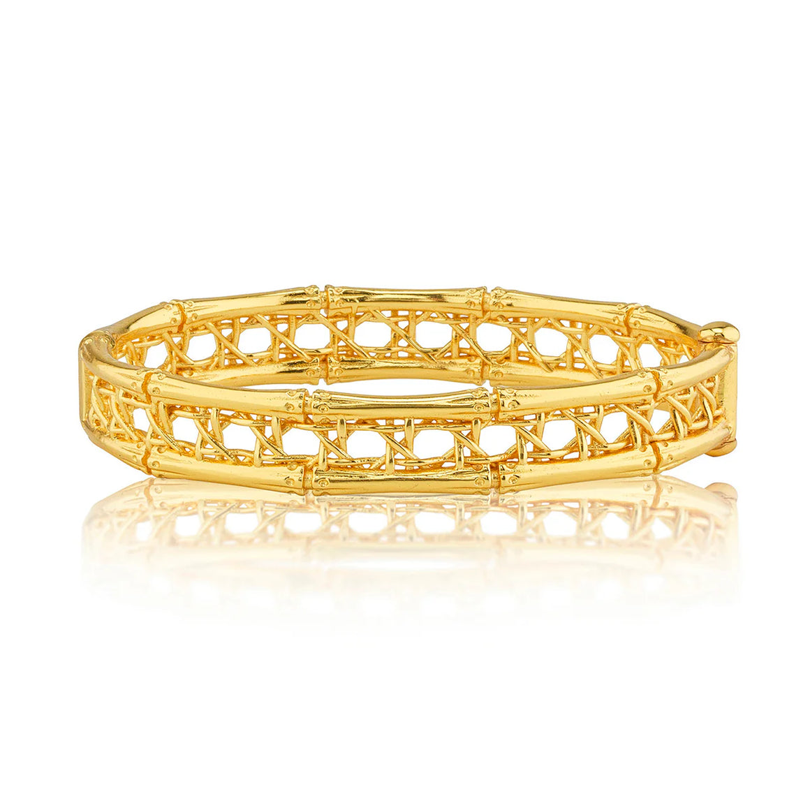 Capucine de Wulf| Veranda Caning Gold Hinged Bangle