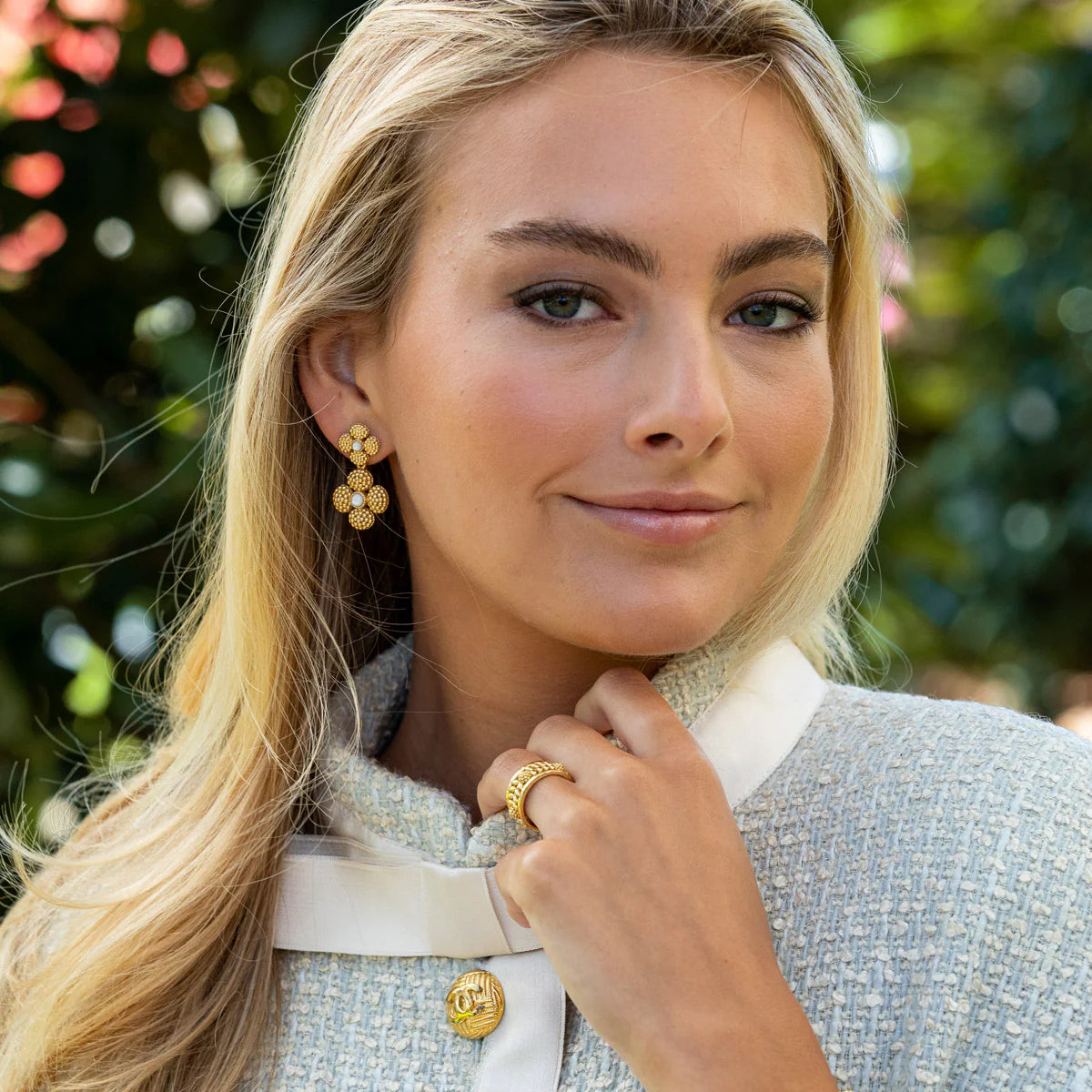 Berry Clover Convertible Duo Earrings - MOP