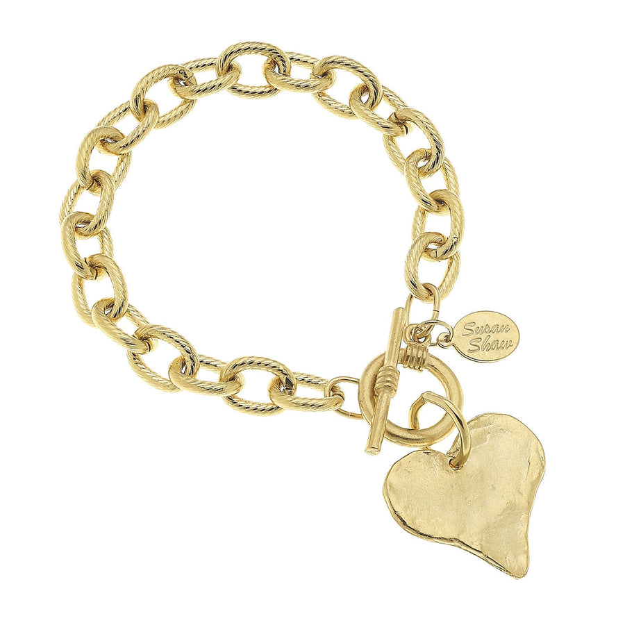 Susan Shaw | Gold Heart Toggle Bracelet