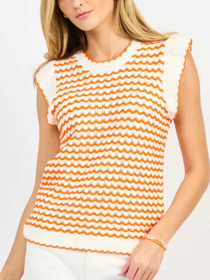 Oakley Orange & White Wave Sweater