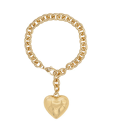 PUFFY HEART GOLD BRACELET