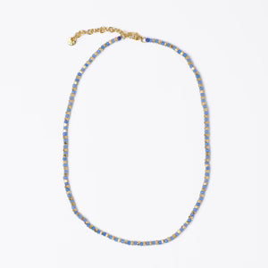 Maren Crystal Necklace With Alternating Brass Beads