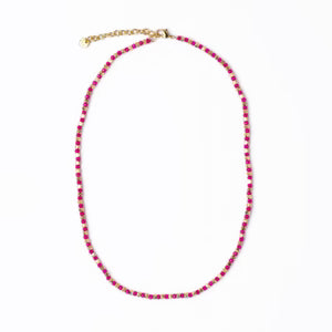 Maren Crystal Necklace With Alternating Brass Beads