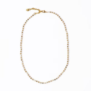 Maren Crystal Necklace With Alternating Brass Beads