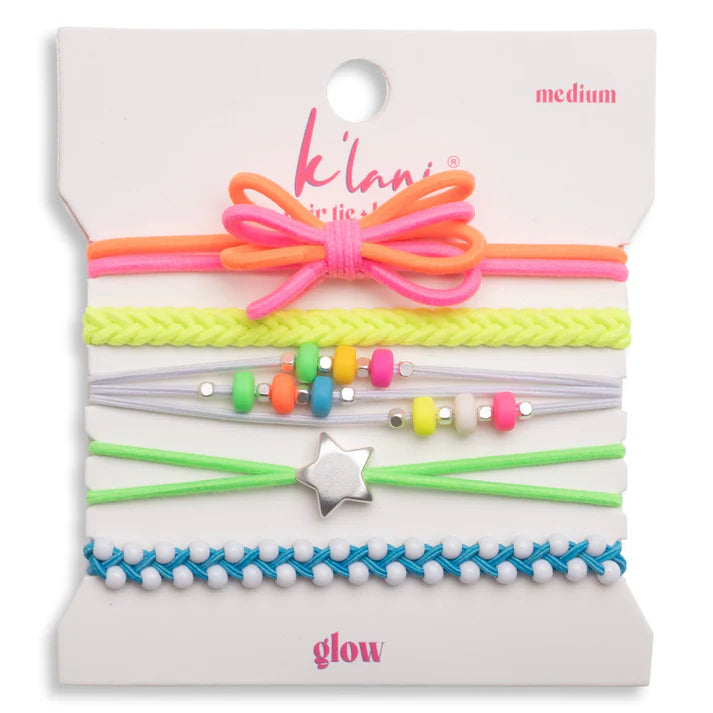 Glow w/ Silver Accents Hair Tie Bracelet