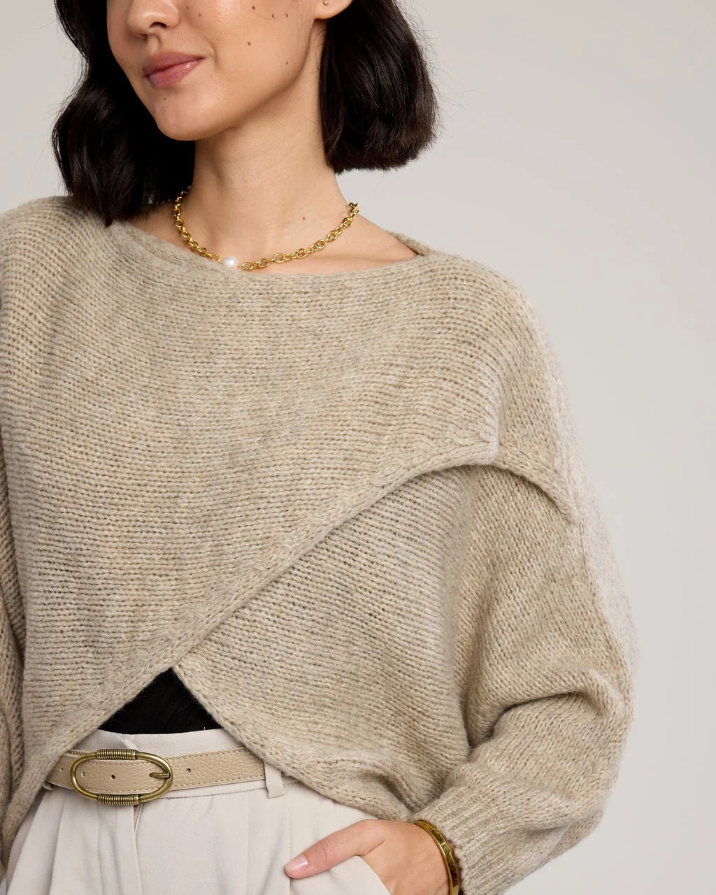 Alessandra Knit Criss Cross Wrap