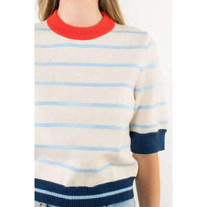 Sherry Short Sleeve Striped Sweater
