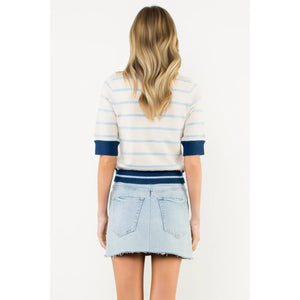 Sherry Short Sleeve Striped Sweater