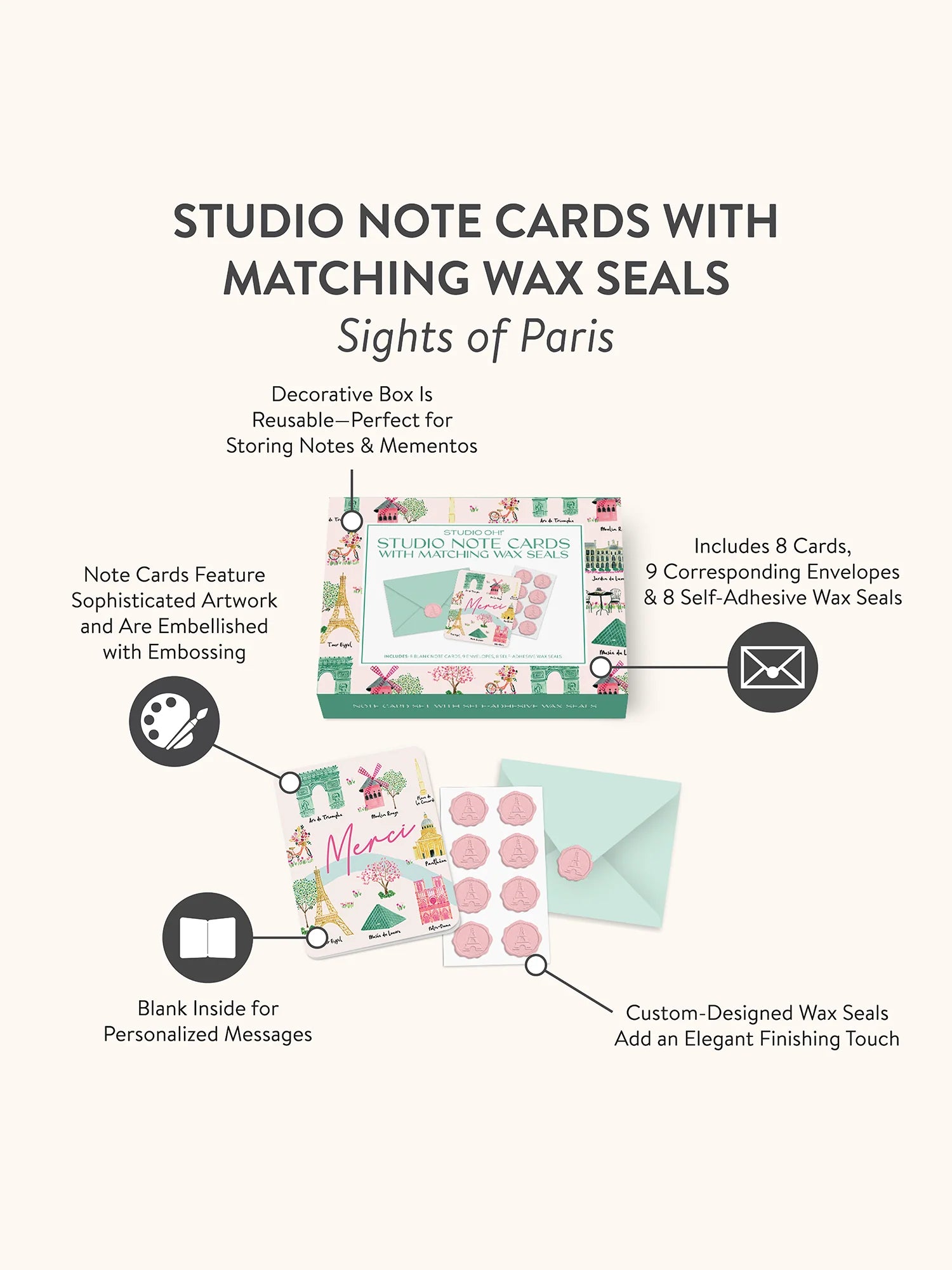 Studio Oh! | Note Card Sets with Matching Wax Seals
