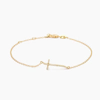 Gold & Diamond Criss Cross Chain Bracelet