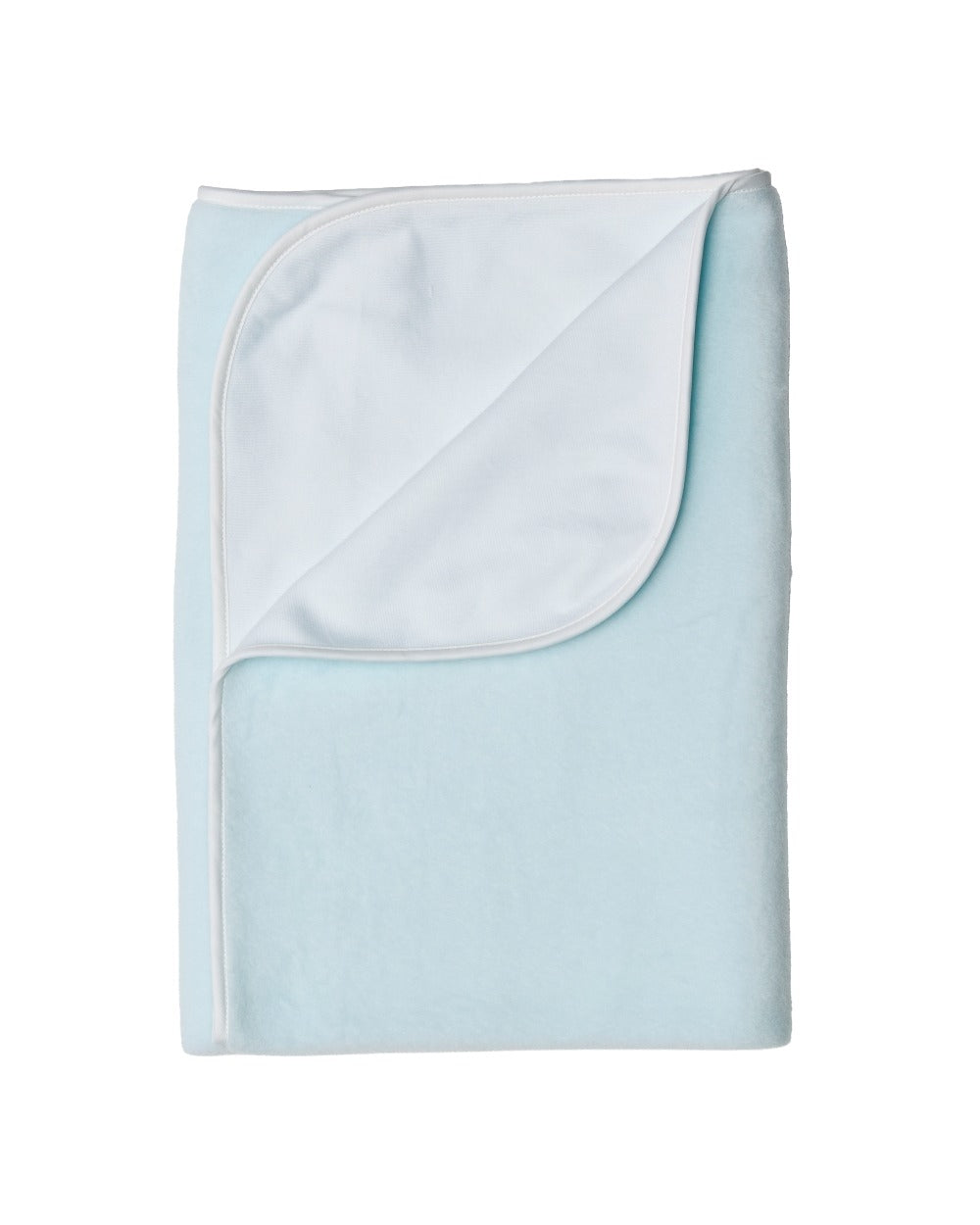 Blue Fleece with Trim Baby Blanket