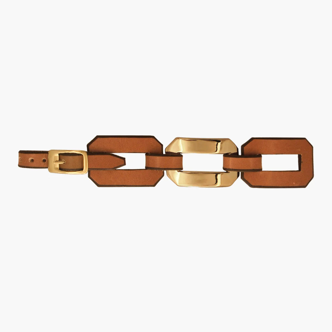 CXC | Leather & Gold Link Bracelet
