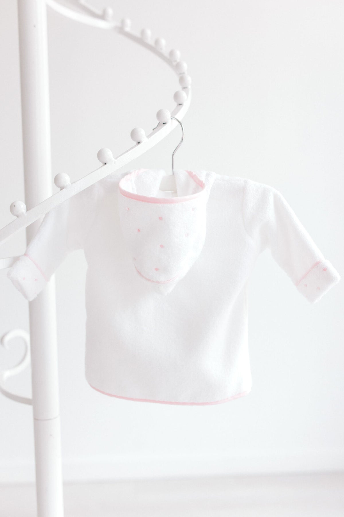 Baby Bathrobe with Pink Dots
