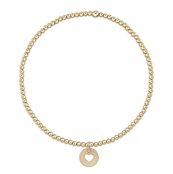 Classic 2mm Bracelet - Love Small Gold Disc