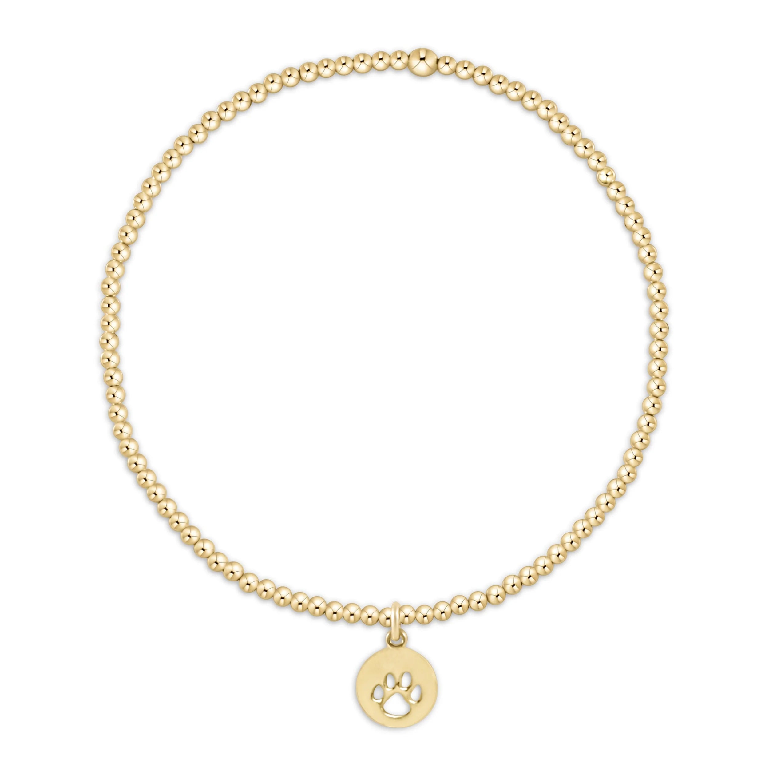 E Girl Classic 2mm Bracelet - Paw Print Disc