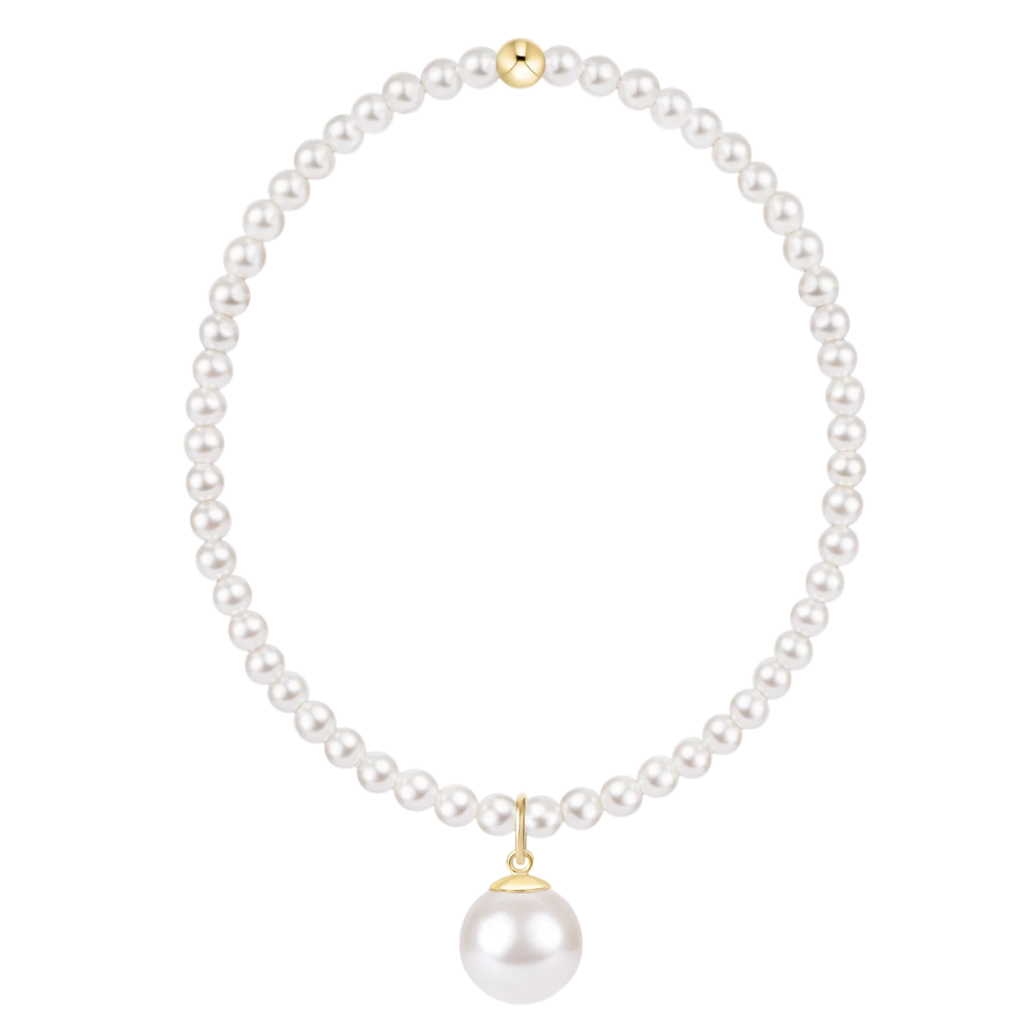 Classic Pearl 3mm Bracelet - Classic Pearl 10mm Charm