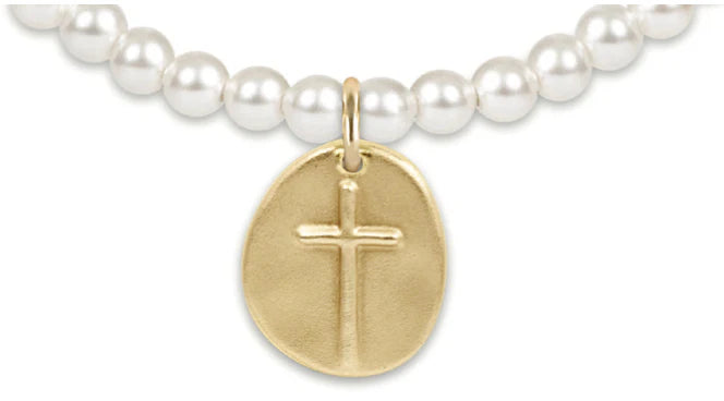Extends Classic Pearl 4mm Bracelet - Inspire Gold Charm