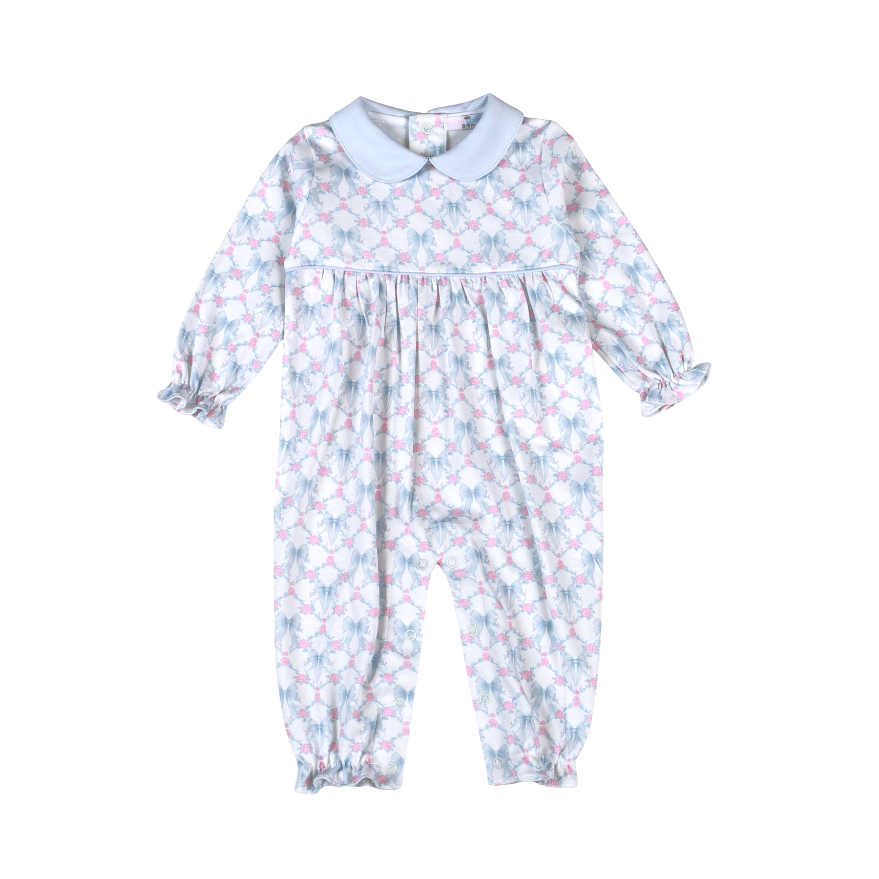 Blue Coquettes Pima Scallop Collar Romper