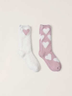 Barefoot Dreams | Cozychic® Heart Print Sock Set