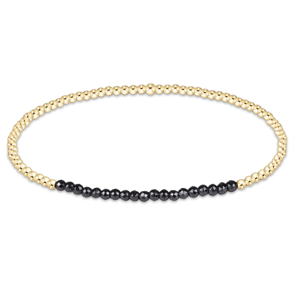 Gold Bliss Faceted Hematite 2mm Gold Bracelet