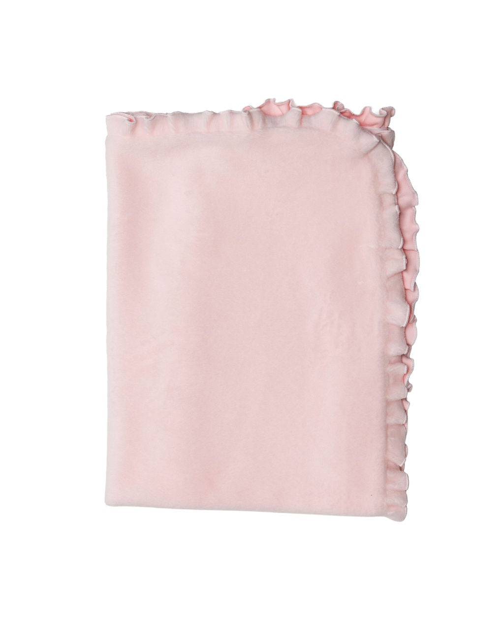 Pink Fleece with Ruffled Trim Baby Blanket