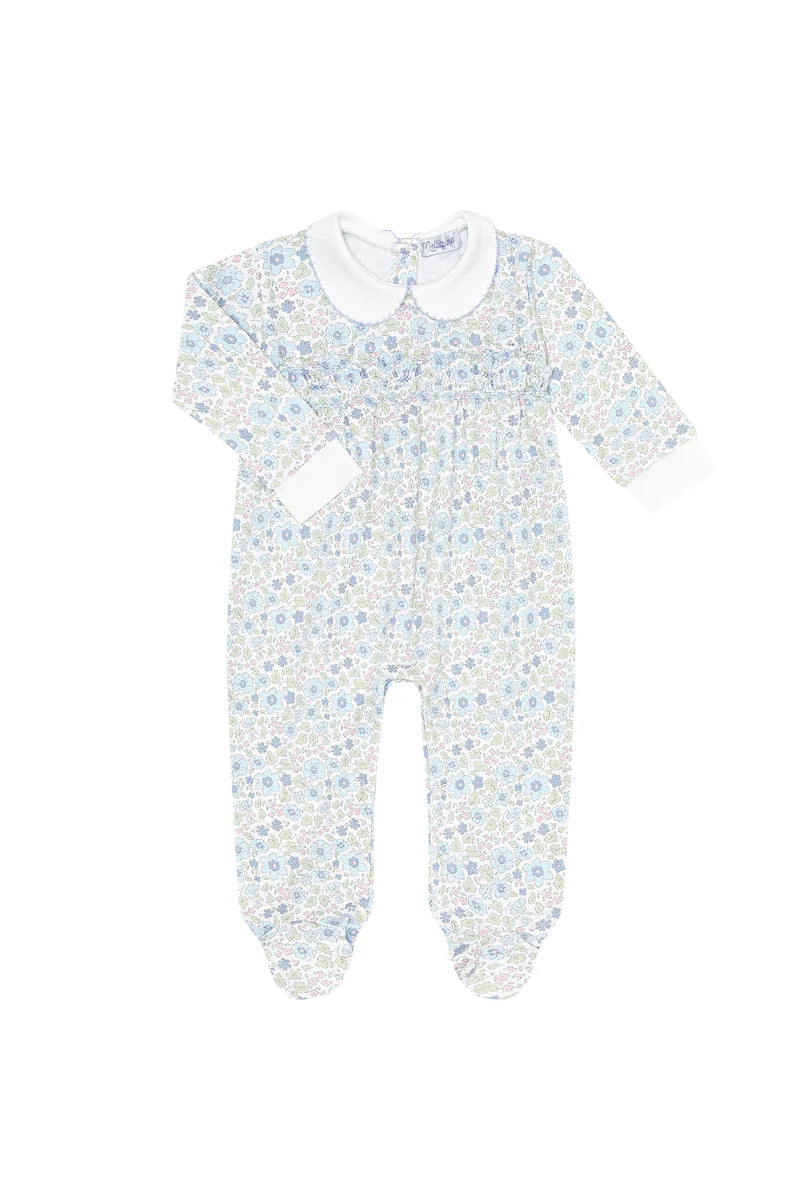 Blue Meadow Smocked Footie