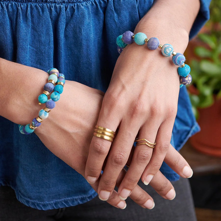 World Finds | Kantha Azure Bauble Bracelet