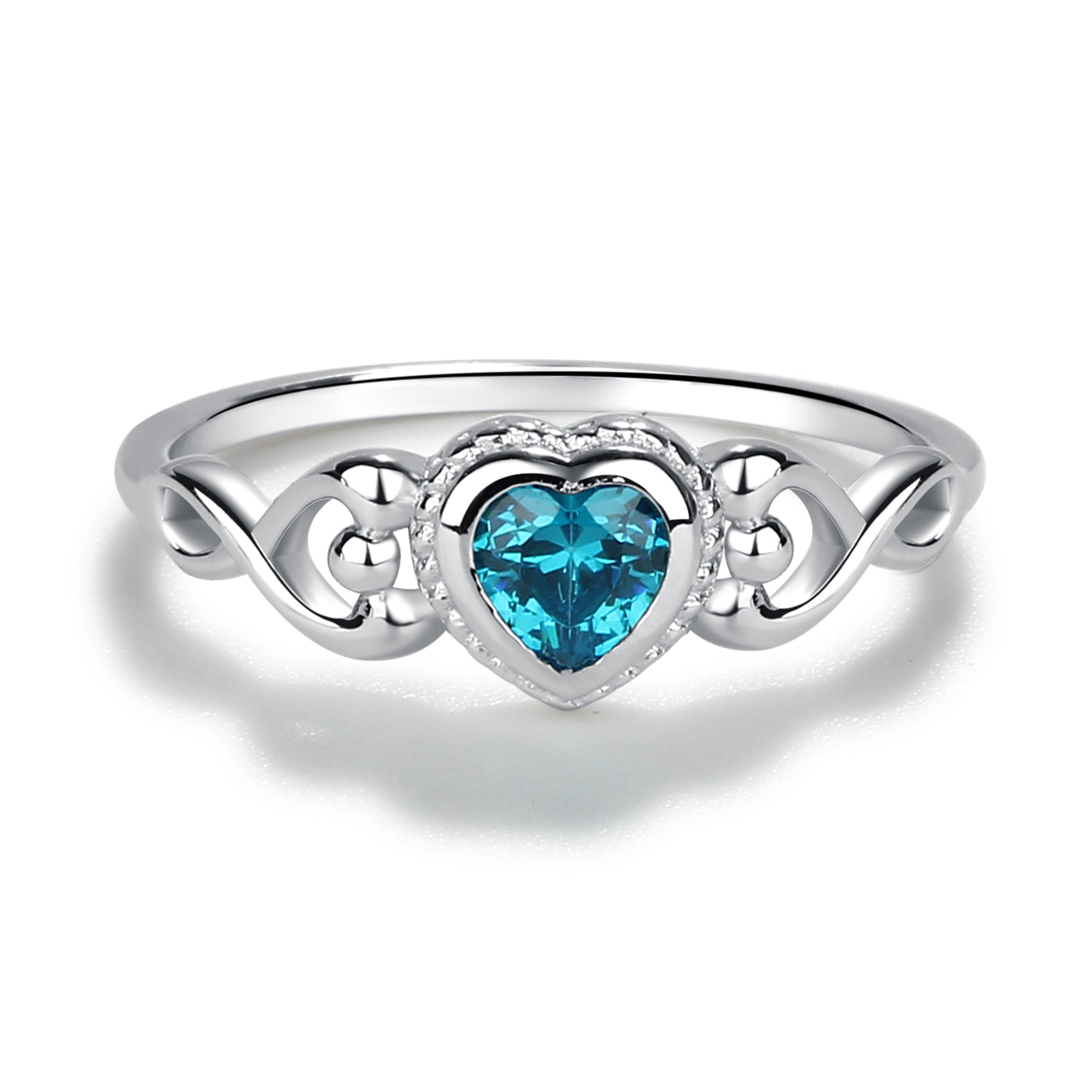 Cherished Moments | Sterling Silver Heart Birthstone Ring