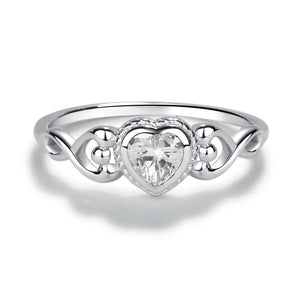 Cherished Moments | Sterling Silver Heart Birthstone Ring