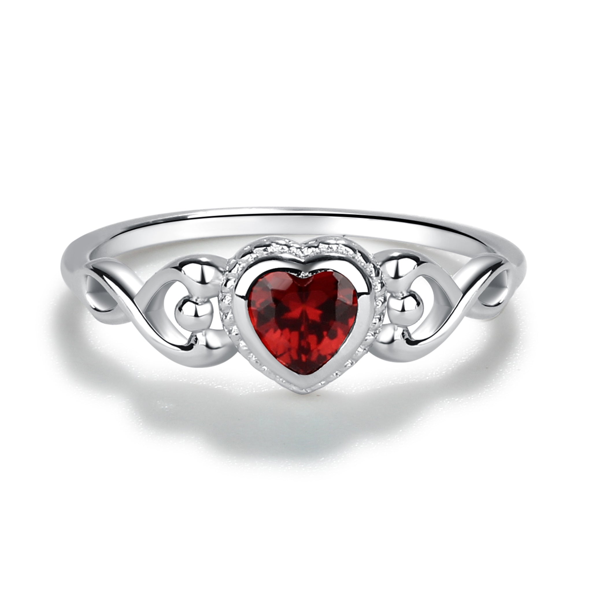 Cherished Moments | Sterling Silver Heart Birthstone Ring