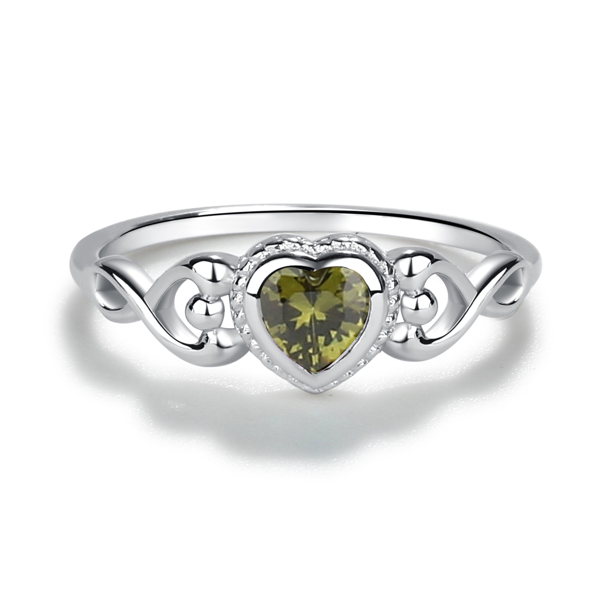 Cherished Moments | Sterling Silver Heart Birthstone Ring