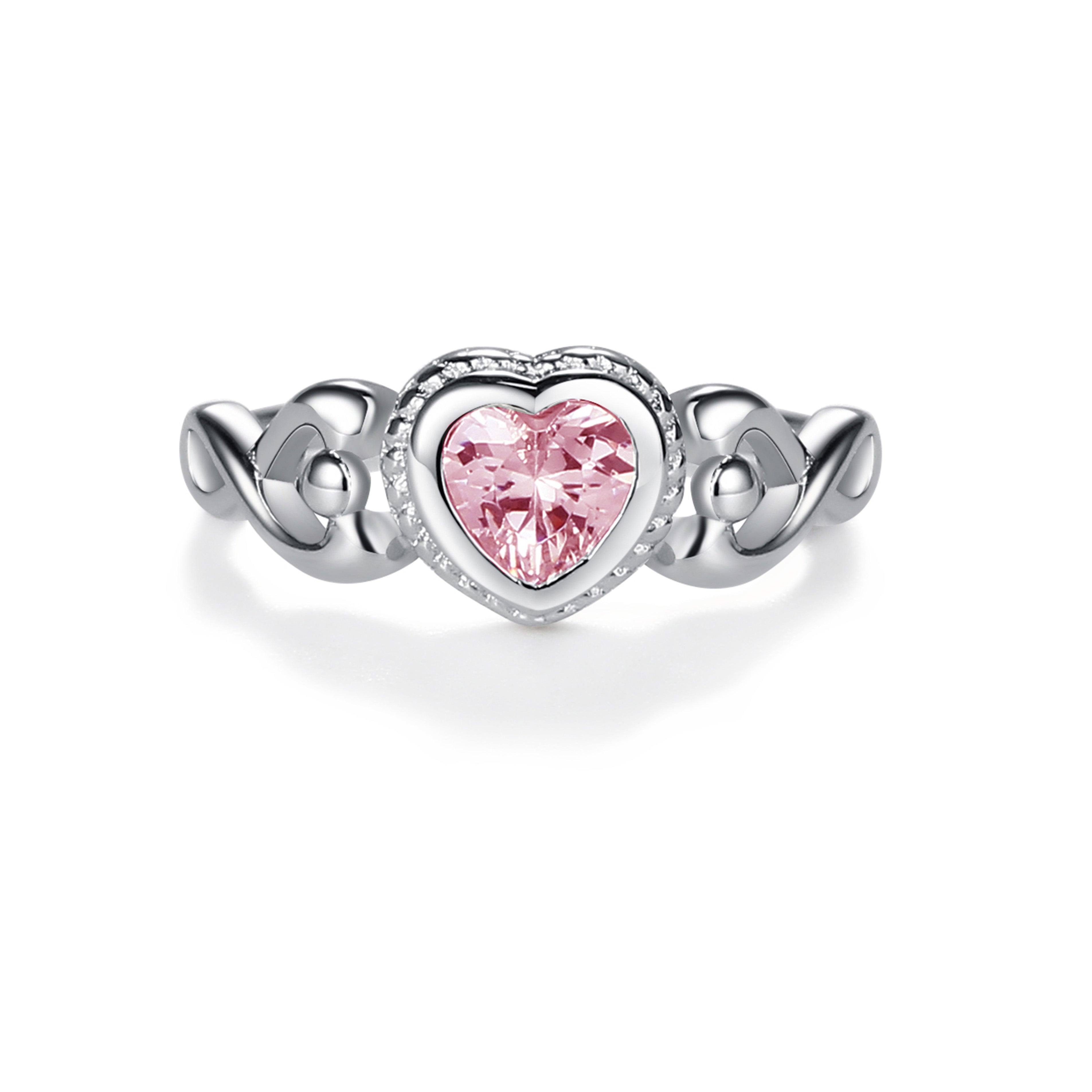 Cherished Moments | Sterling Silver Heart Birthstone Ring