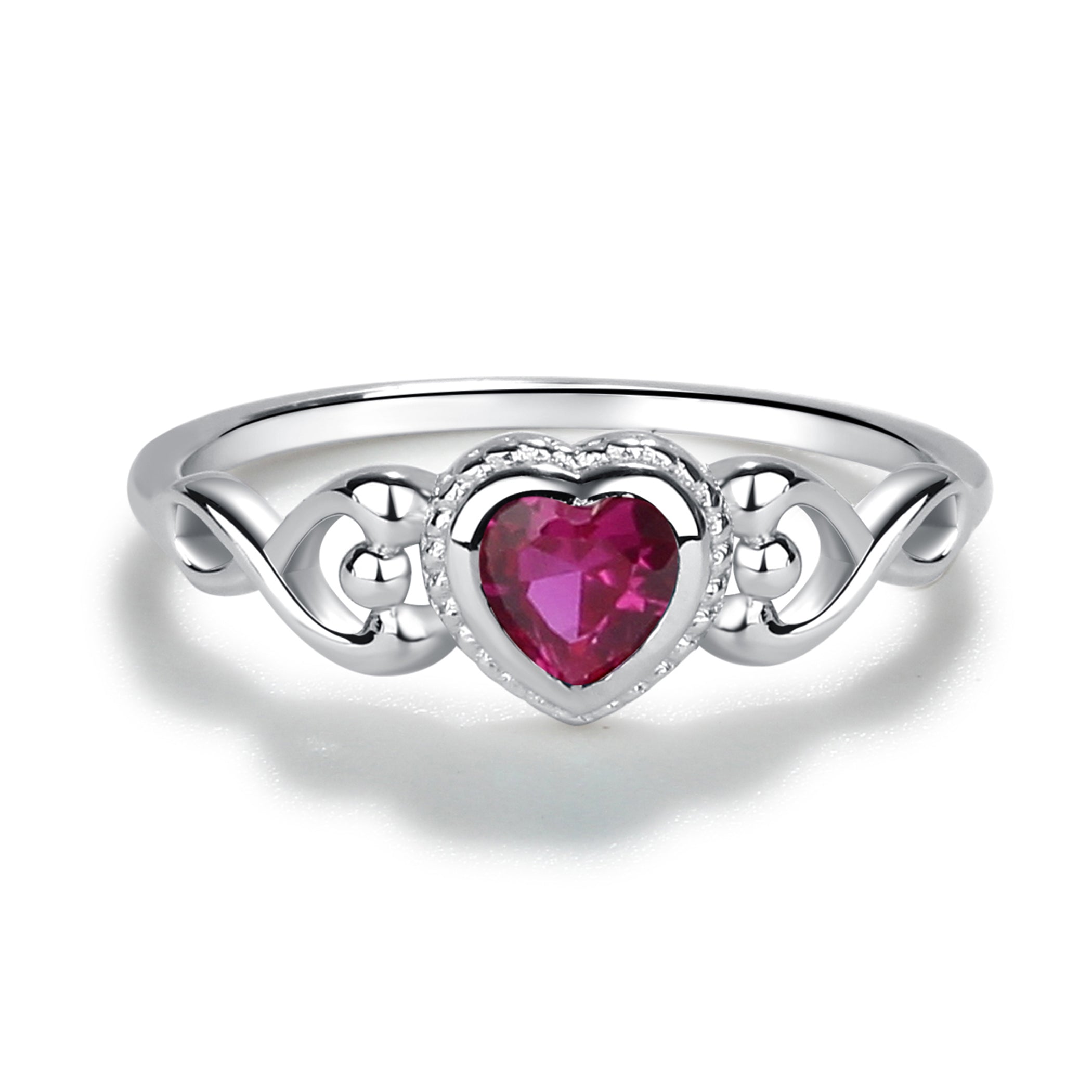 Cherished Moments | Sterling Silver Heart Birthstone Ring