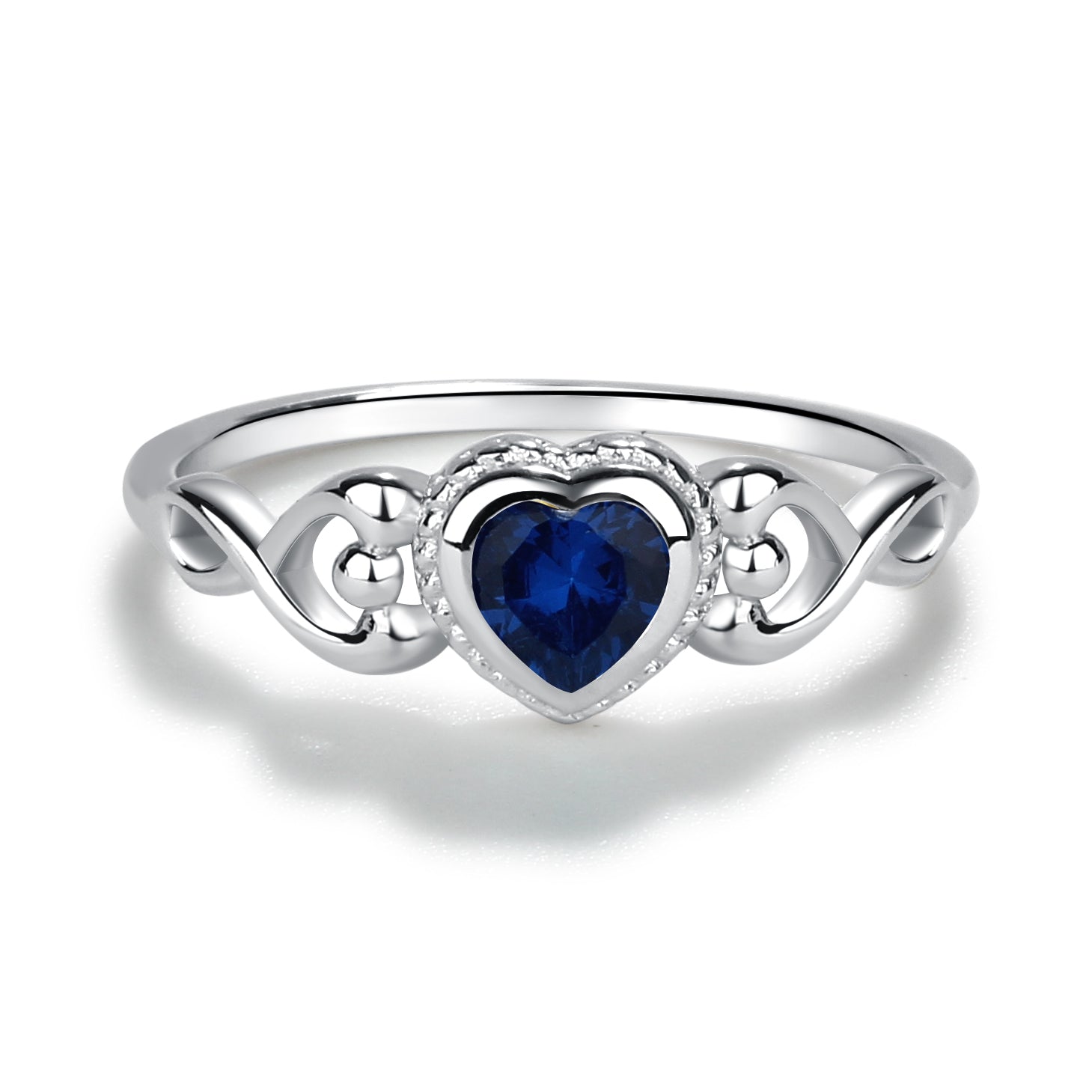 Cherished Moments | Sterling Silver Heart Birthstone Ring